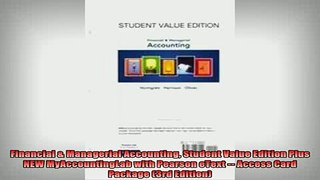 READ book  Financial  Managerial Accounting Student Value Edition Plus NEW MyAccountingLab with Online Free