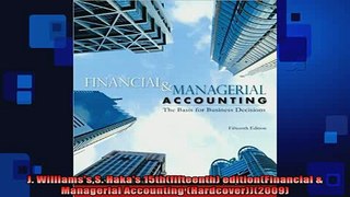 READ book  J WilliamssS Hakas 15thfifteenth editionFinancial  Managerial Accounting Free Online