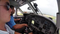 King Air F90 Cockpit Landing New Orleans Intl. Airport (KMSY)