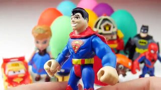 LEARN COLORS for Children Play Doh Surprise Eggs Cars 2 Peppa Pig Spiderman Toys Batman Playdough HD