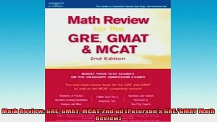 READ FREE Ebooks  Math Review GRE GMAT MCAT 2nd ed Petersons GREGMAT Math Review Full EBook