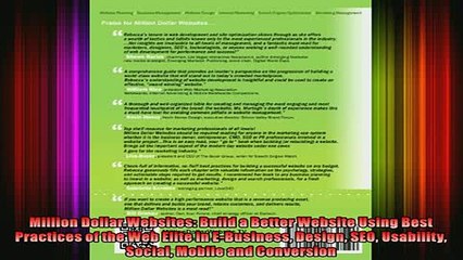 READ book  Million Dollar Websites Build a Better Website Using Best Practices of the Web Elite in  FREE BOOOK ONLINE