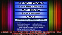 READ book  EZ Solutions  Test Prep Series  Math Review  Applications  GMAT Edition Updated Full EBook