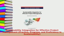 PDF  Sustainability Integration for Effective Project Management Practice Progress and Download Online
