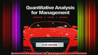 Downlaod Full PDF Free  Quantitative Analysis for Management 11th Edition Online Free