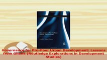 PDF  Governance for ProPoor Urban Development Lessons from Ghana Routledge Explorations in PDF Full Ebook