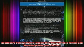 Downlaod Full PDF Free  Healthcare Data Analytics Chapman  HallCRC Data Mining and Knowledge Discovery Series Free Online