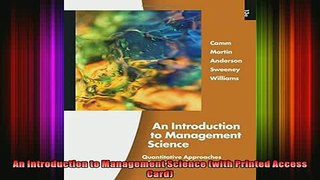 READ book  An Introduction to Management Science with Printed Access Card Free Online