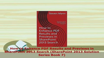 Download  How to Enhance PDF Results and Previews in SharePoint 2013 Search SharePoint 2013  EBook