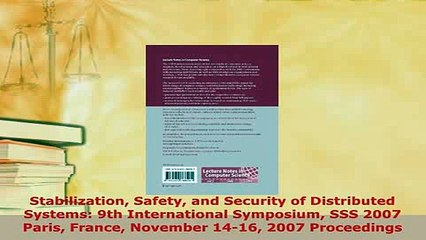 Download Video: PDF  Stabilization Safety and Security of Distributed Systems 9th International Symposium SSS Read Full Ebook