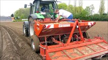 Deutz Fahr Agrotron 150 met Grimme aardappelplanter