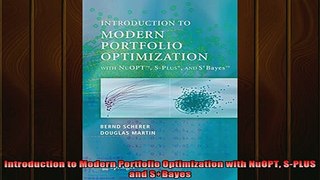 READ book  Introduction to Modern Portfolio Optimization with NuOPT SPLUS and SBayes Free Online