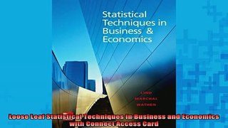 READ book  Loose Leaf Statistical Techniques in Business and Economics with Connect Access Card Full Free
