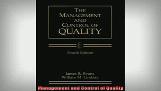 Downlaod Full PDF Free  Management and Control of Quality Free Online