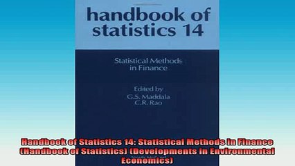 READ FREE Ebooks  Handbook of Statistics 14 Statistical Methods in Finance Handbook of Statistics Full Free