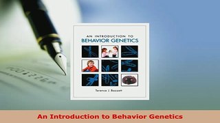 Download  An Introduction to Behavior Genetics PDF Full Ebook