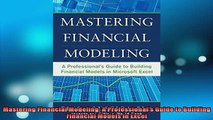 READ book  Mastering Financial Modeling A Professionals Guide to Building Financial Models in Excel Full Free