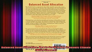 READ book  Balanced Asset Allocation How to Profit in Any Economic Climate Wiley Finance Free Online