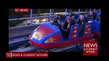 tailer Swift and Lily Aldridge ride Disneyland rollercoaster