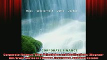 READ book  Corporate Finance Core Principles and Applications McgrawHillIrwin Series in Finance Online Free