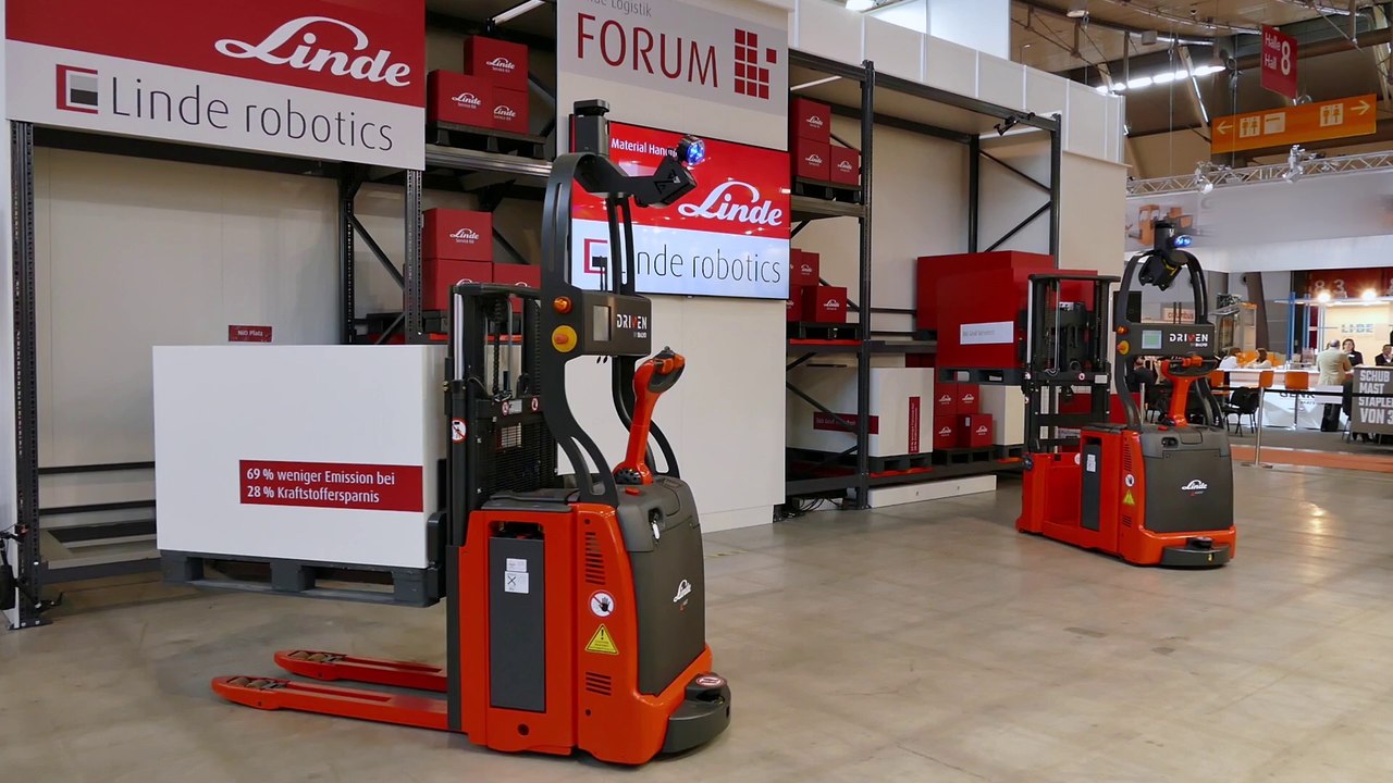 Fahrerloses Transportsystem- Stapler von Linde und Balyo