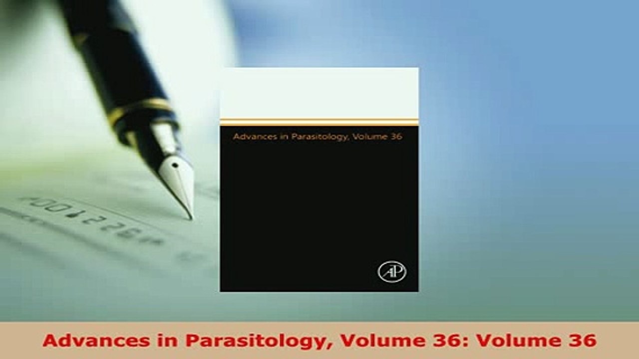 PDF  Advances in Parasitology Volume 36 Volume 36 PDF Full Ebook