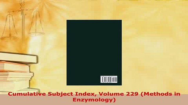Download Cumulative Subject Index Volume 229 Methods in Enzymology Read Full Ebook
