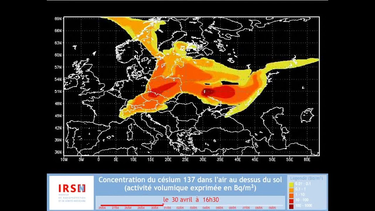 La propagation du nuage de Tchernobyl