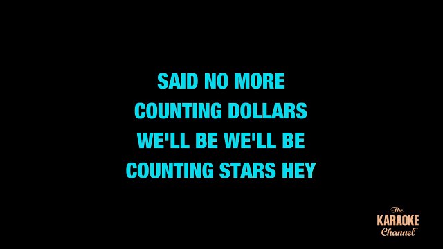 Counting Stars in the style of OneRepublic | Karaoke with Lyrics