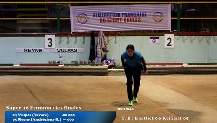 Mène 7, septième étape du Super 16 Féminin, Sport Boules, Villefranche-sur-Saône 2016