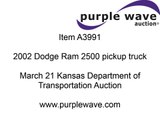 2002 Dodge Ram 2500 SLT pickup truck for sale | sold at auction March 21, 2013