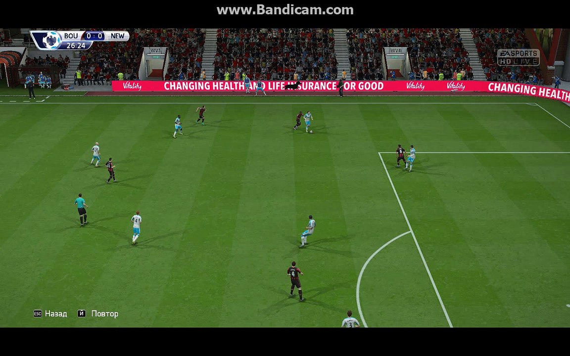 BPL 6 Тур. Борнмут - Ньюкасл 1:0. Gradel, 27'