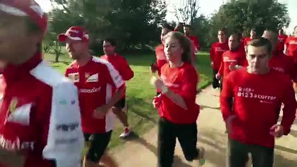 Sebastian Vettel, Marc Gené and Esteban Gutiérrez at the Santander Group City