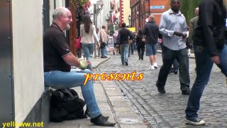 Playing Spoons in Dublin Ireland Awesome Street Performer