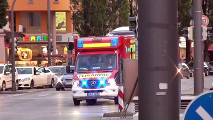Mit Dauer Pressluft durch den Feierabendverkehr.neuer RTW FW4 BF München