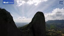 This daredevil mountain highline will make your stomach churn