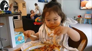 【赤ちゃんおもしろ】『外国の面白赤ちゃんたちがスパゲッティでどろどろになっている動画集』