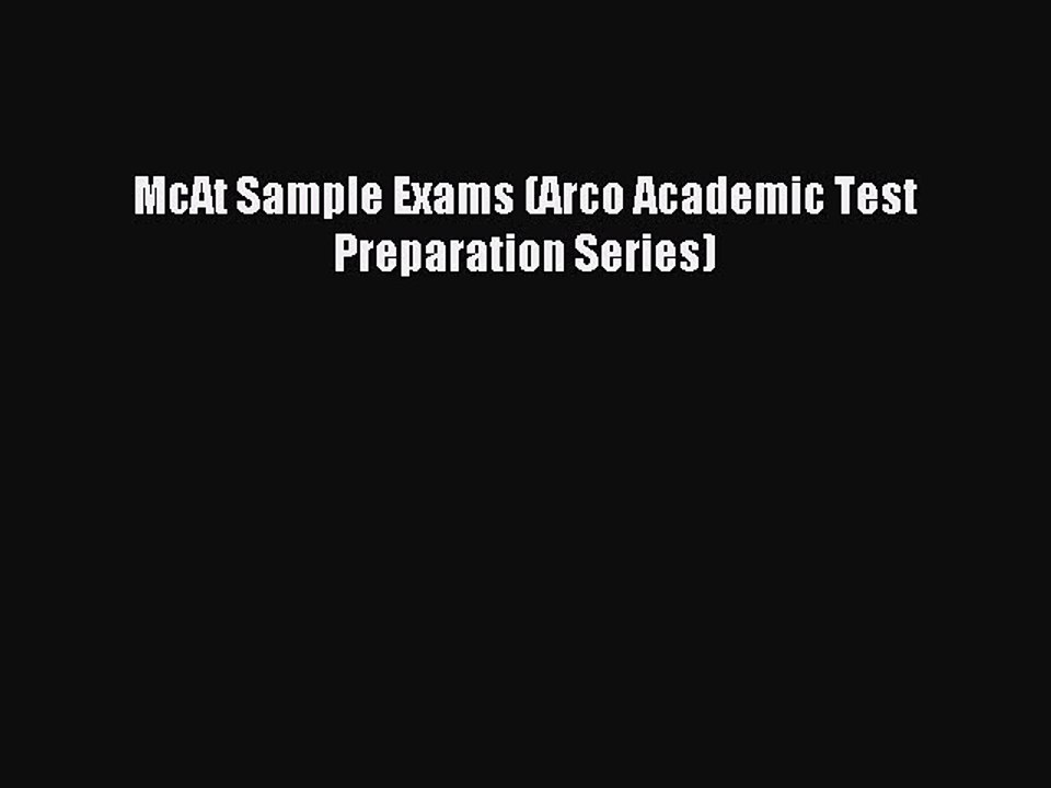 Read McAt Sample Exams (Arco Academic Test Preparation Series) Ebook Free
