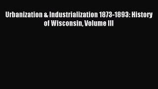 Read Urbanization & Industrialization 1873-1893: History of Wisconsin Volume III Ebook Free