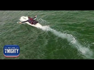 This wounded warrior uses a modified board to surf like a pro