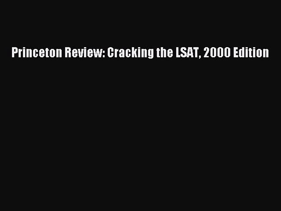Download Princeton Review: Cracking the LSAT 2000 Edition PDF Free