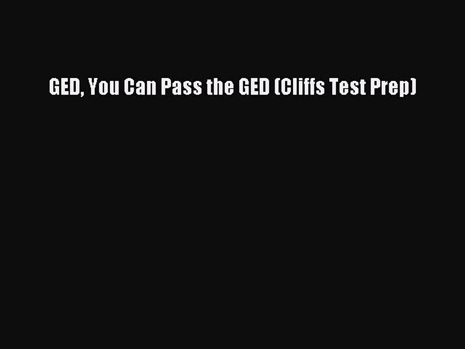 Read GED You Can Pass the GED (Cliffs Test Prep) Ebook Free
