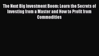 Download The Next Big Investment Boom: Learn the Secrets of Investing from a Master and How
