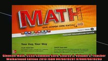 DOWNLOAD FREE Ebooks  Glencoe Math CCSS Common Core Course 2 Volume 2 Teacher Walkaround Edition 2013 ISBN Full Ebook Online Free