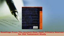 Download  Readings From The Ancient Near East Primary Sources for Old Testament Study PDF Free