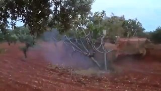 Syria FSA T 55 takes a direct hit from SAA, Idlib 13/5