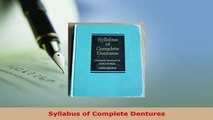Download  Syllabus of Complete Dentures Free Books