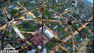 INSANE huge TV tower climb! (People are Awesome)