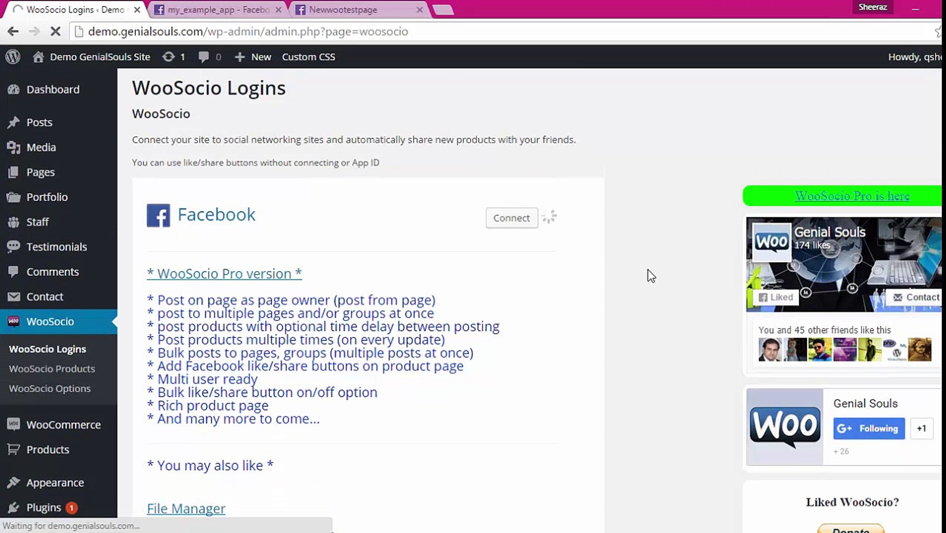 How to use WooSocio free plugin