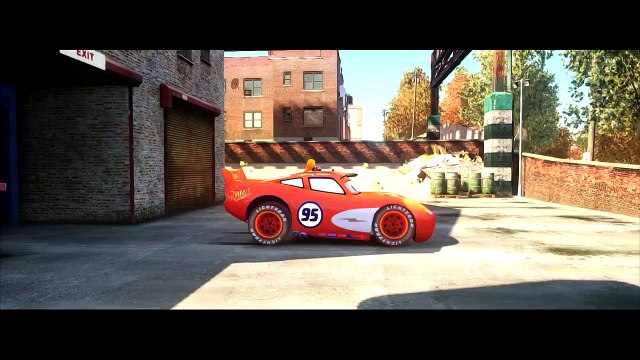Goofy plays with Custom Disney Pixar Cars Orange Lightning McQueen !